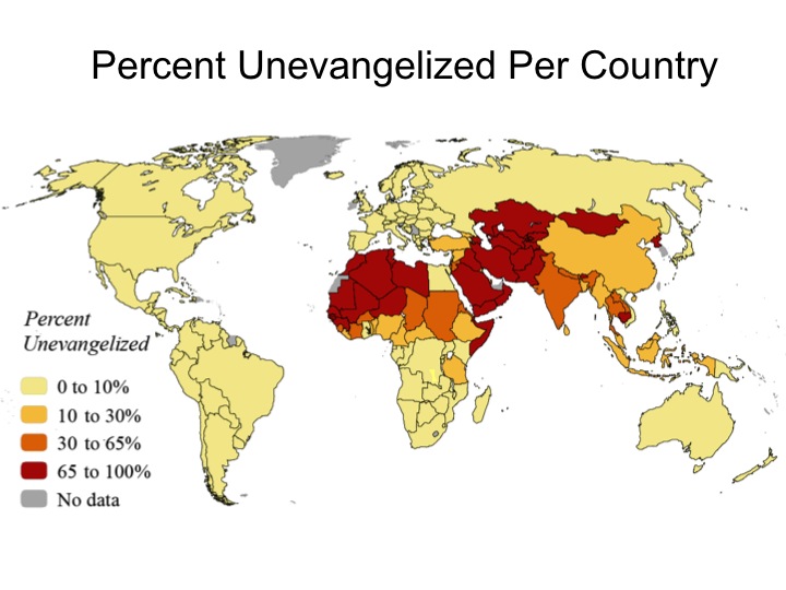 unevangellized per country